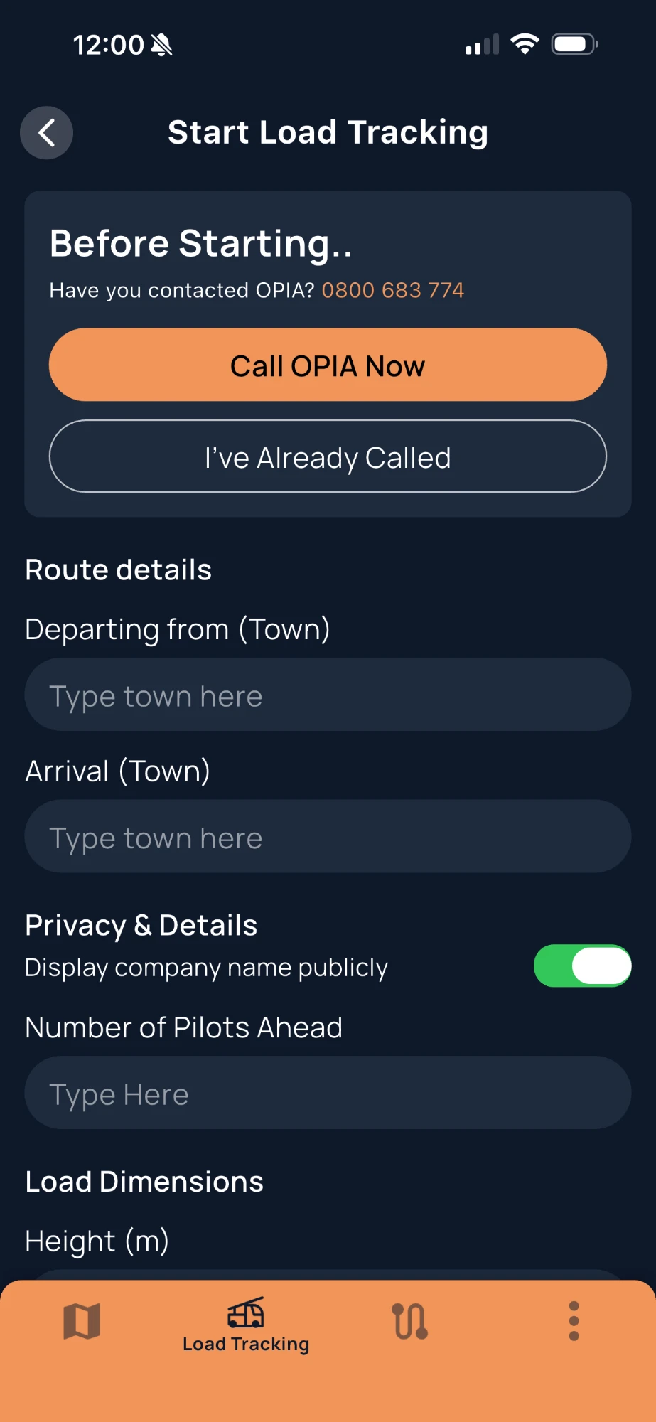Load tracking